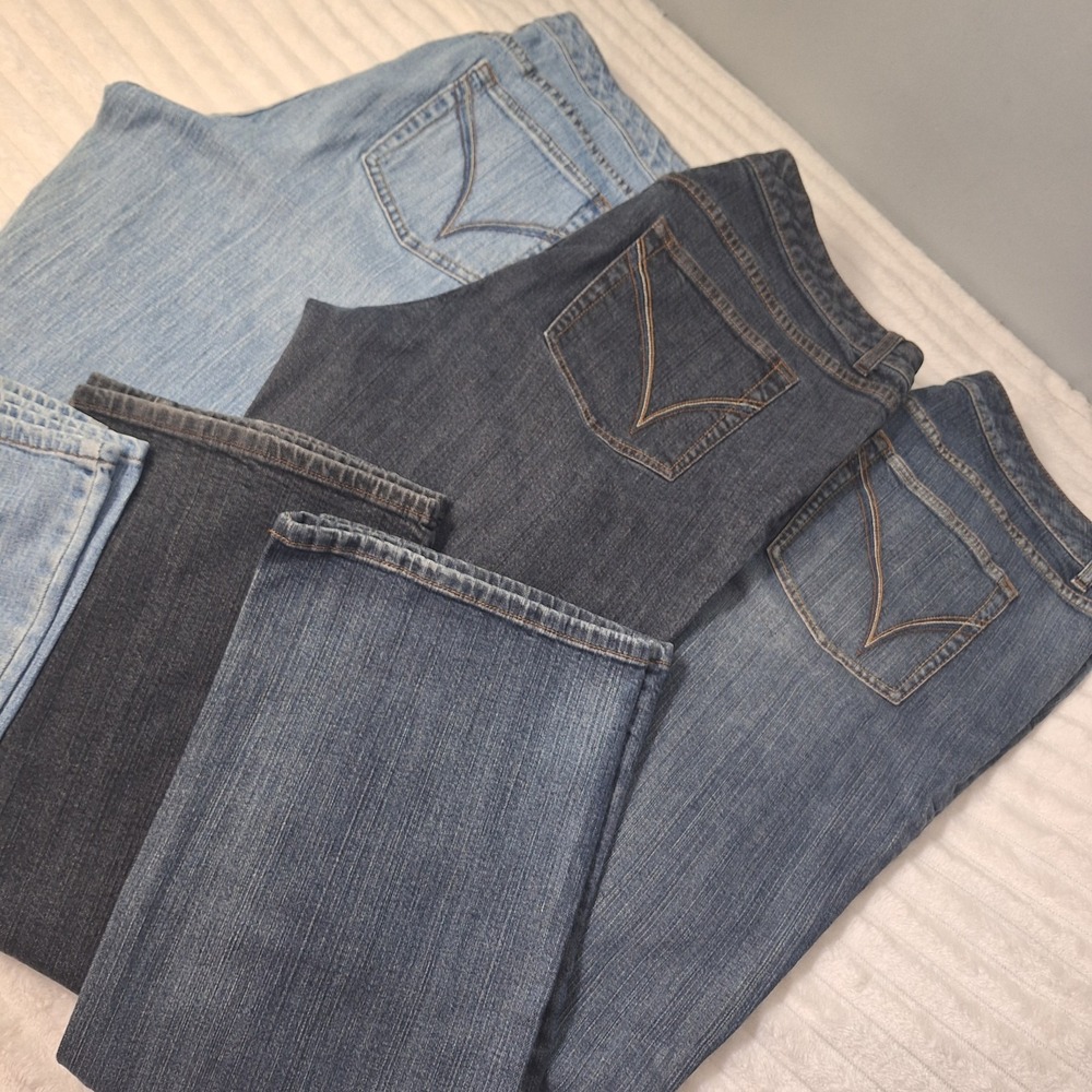 3 Pc Lot Lane Bryant Venezia Mid Rise Stretch Bootcut Jeans Womens 22 Average